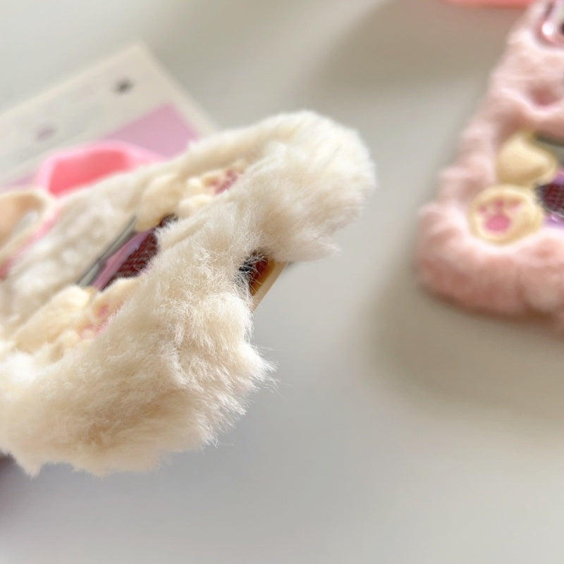White Big-Ear Bunny Plush iPhone Case With Convertible Strap Ears
