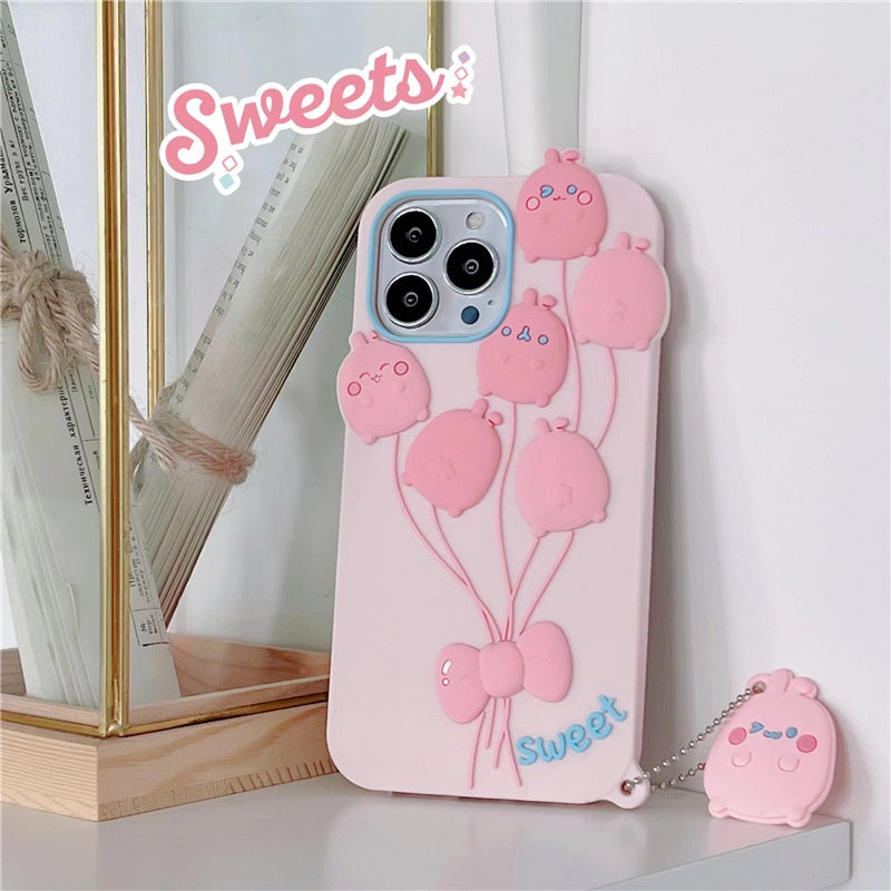 Balloon Bunny iPhone Case With Charm