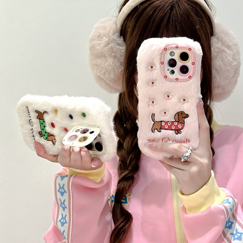 Sausage Dog Plush Pink iPhone Case