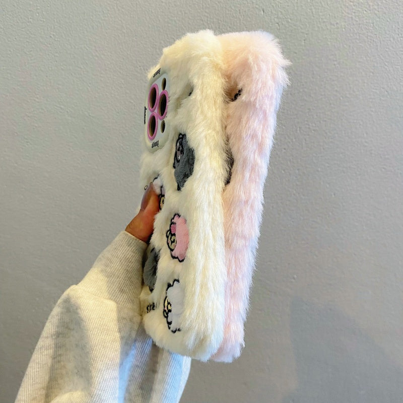 Cloud-Like Softness!Blue Plush Lamb iPhone Case