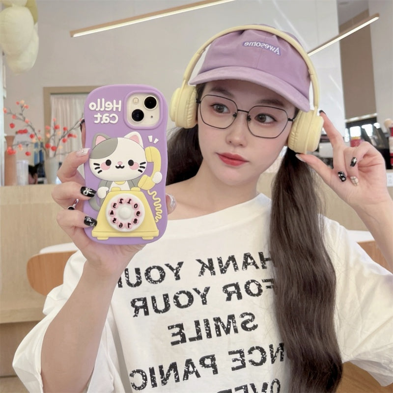 Cute Cat Calling iPhone Case