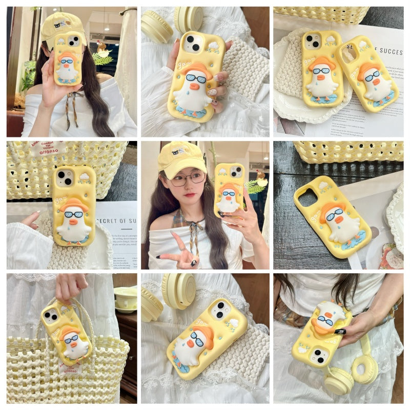 Cute Eyed Duck Yellow iPhone Case
