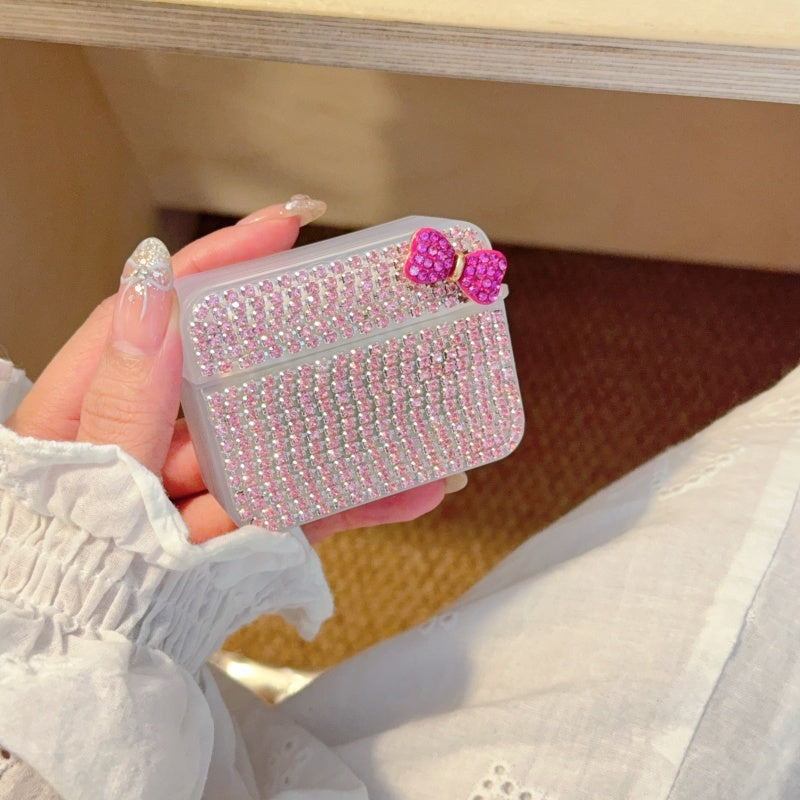 Teardrop Rhinestone Bow AirPods Case