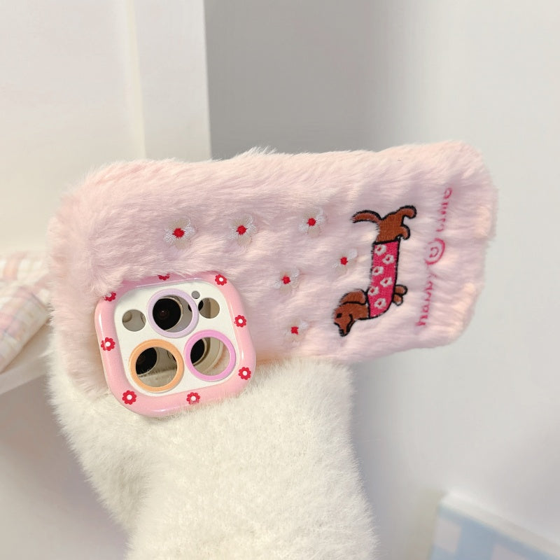 Sausage Dog Plush Pink iPhone Case