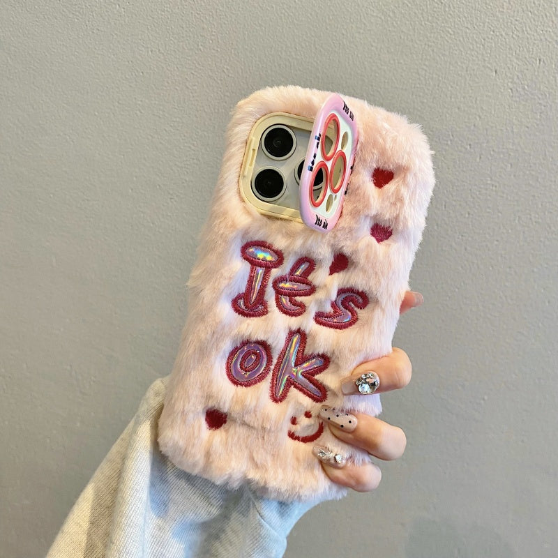 White It’s Ok Plush iPhone Case