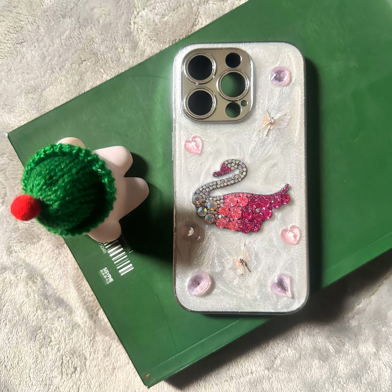 Swan Sparkling Diamond iPhone Case