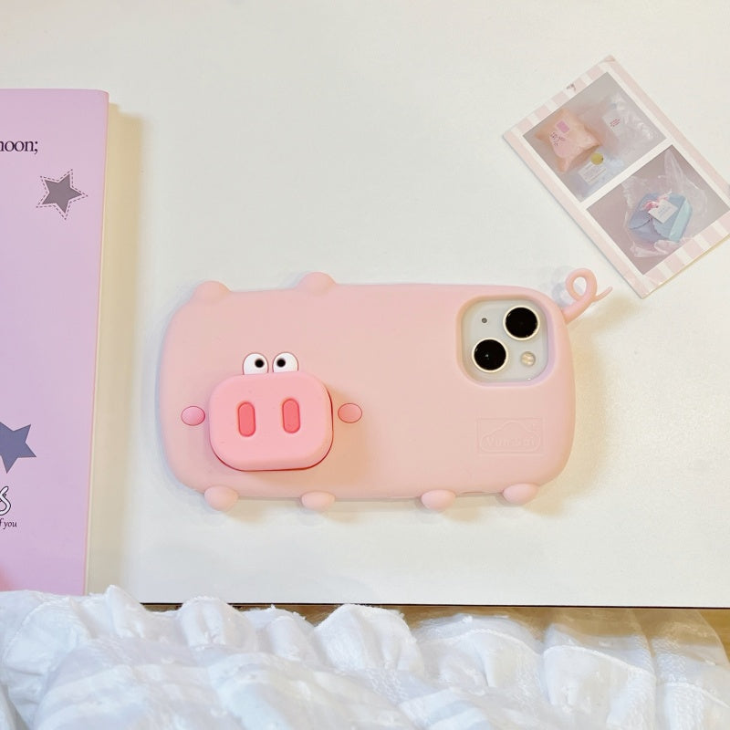 Adorable Free-range Pig iPhone Case With Stand
