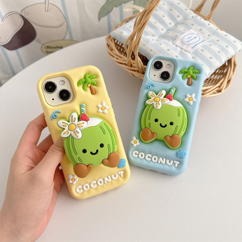 Cute 3D Coconut Stand iPhone Case