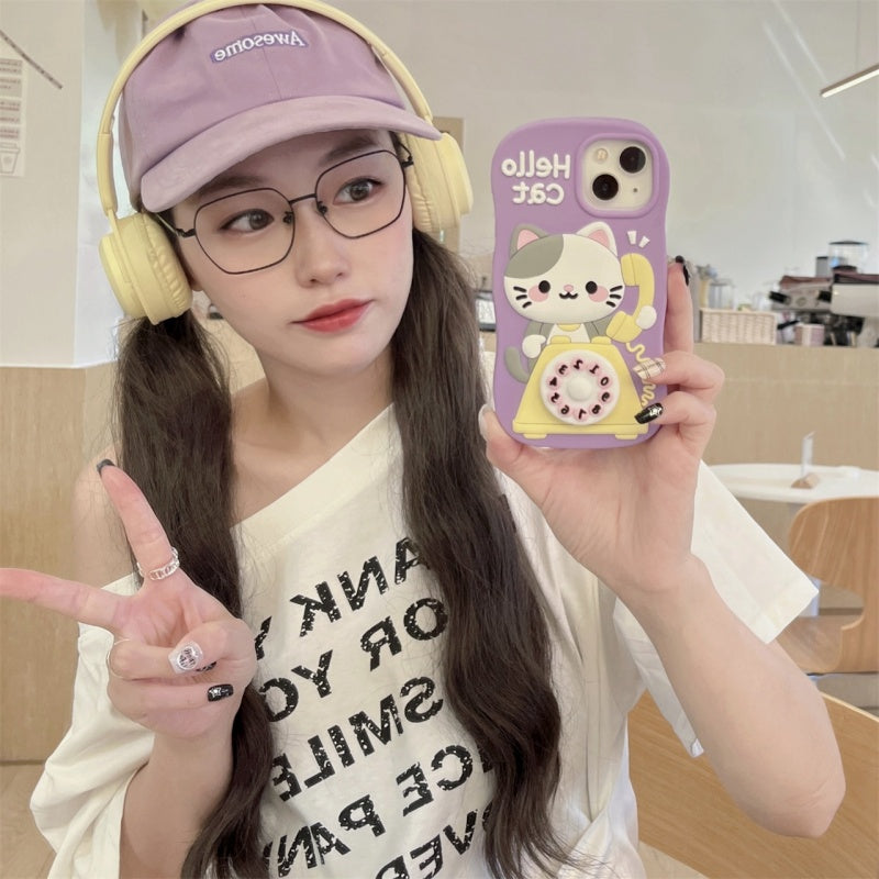 Cute Cat Calling iPhone Case