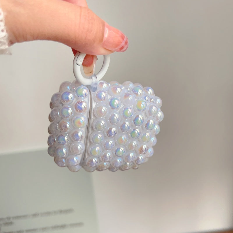 Pink Shimmering Pearl AirPods Case With Ring