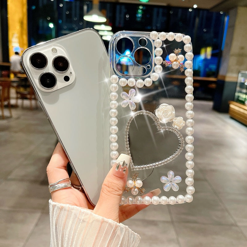 Pearl Heart Mirror iPhone Case