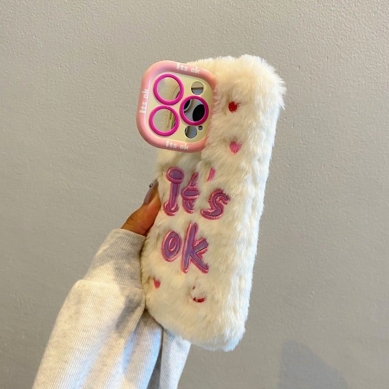 White It’s Ok Plush iPhone Case