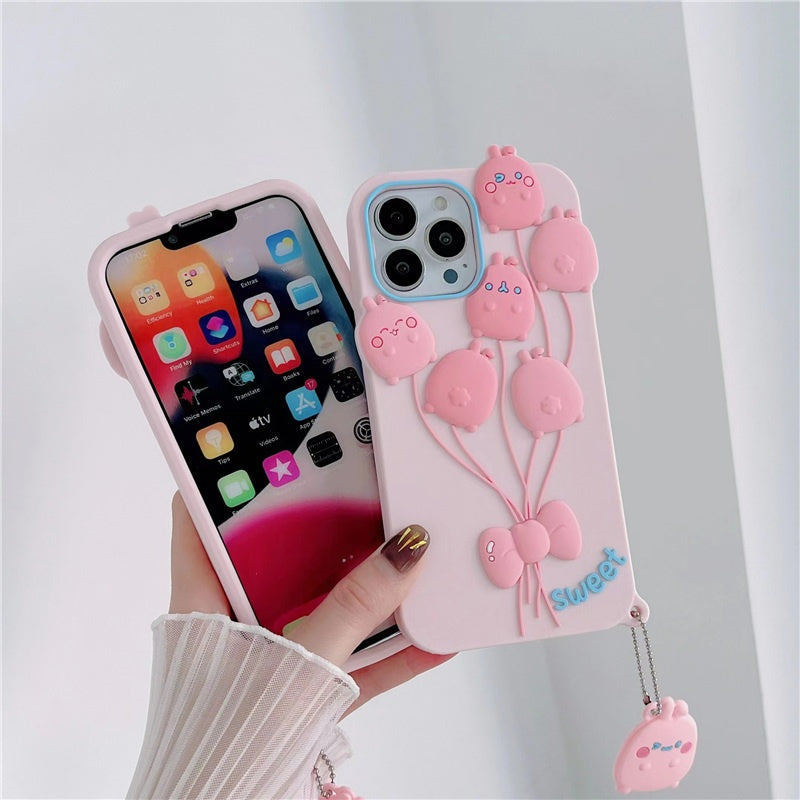 Balloon Bunny iPhone Case With Charm