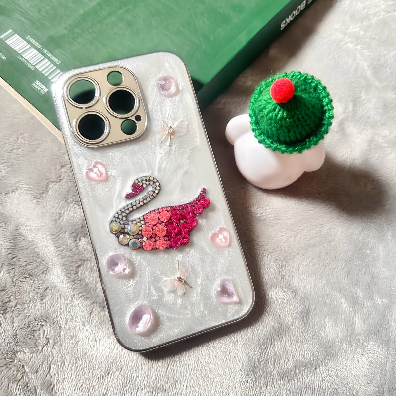 Swan Sparkling Diamond iPhone Case
