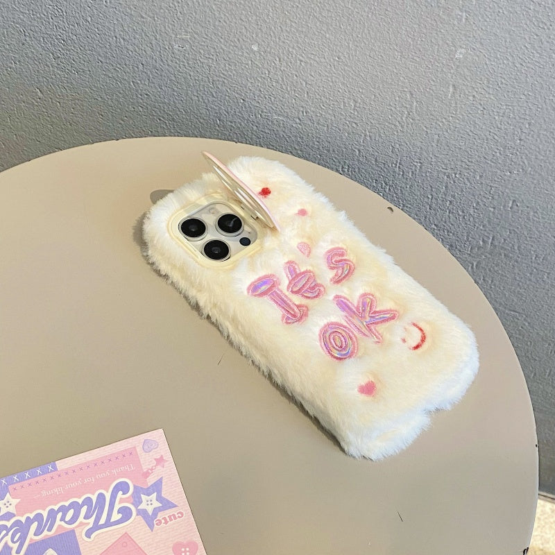 White It’s Ok Plush iPhone Case