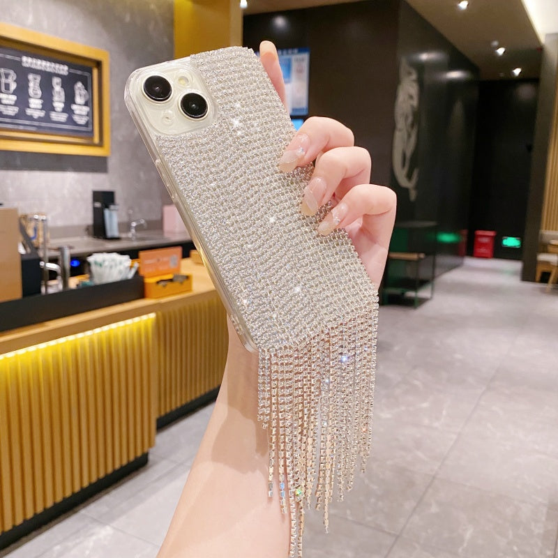 Glittering Rhinestones Chain Fringe iPhone Case