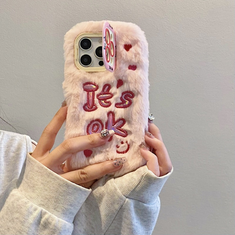 White It’s Ok Plush iPhone Case