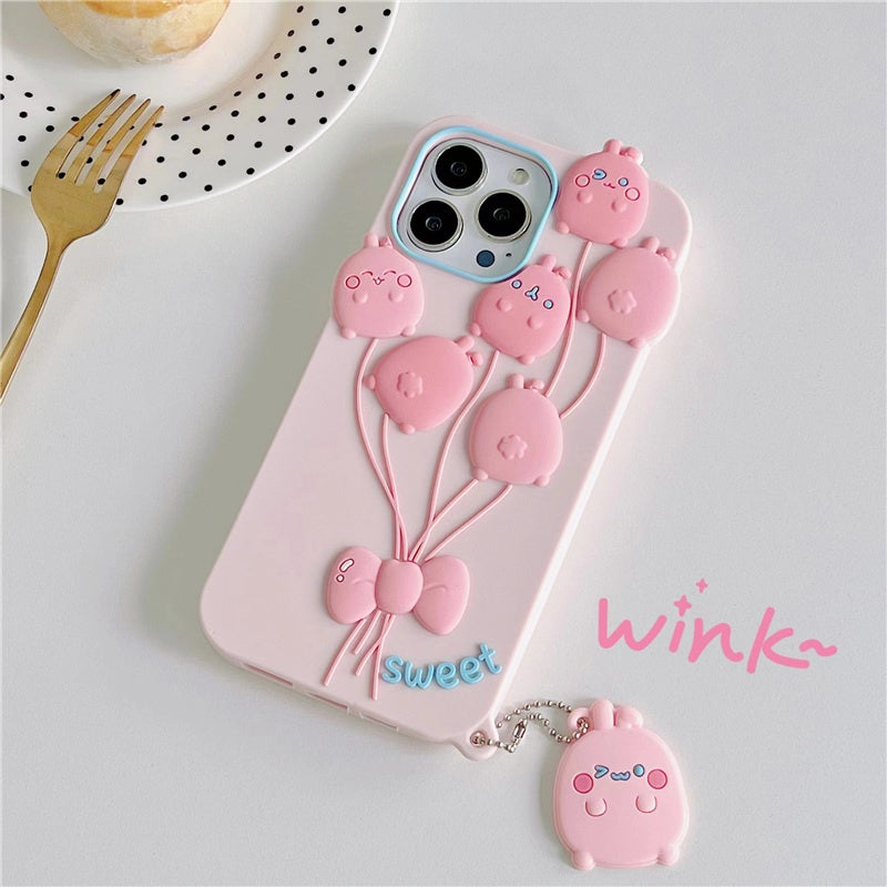 Balloon Bunny iPhone Case With Charm