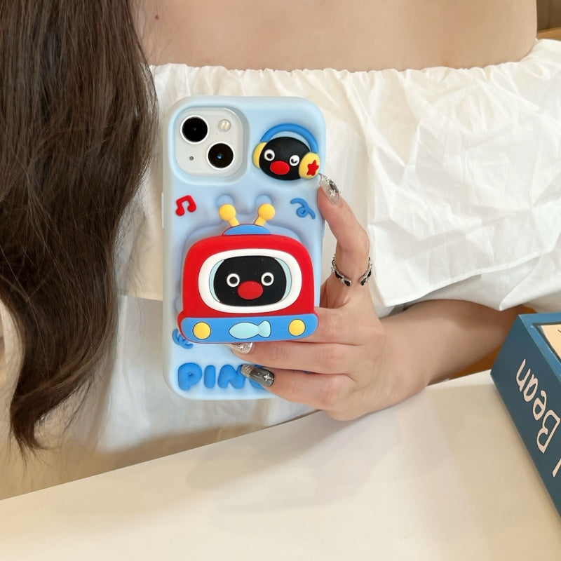 TV Penguin Stand Cute iPhone Case