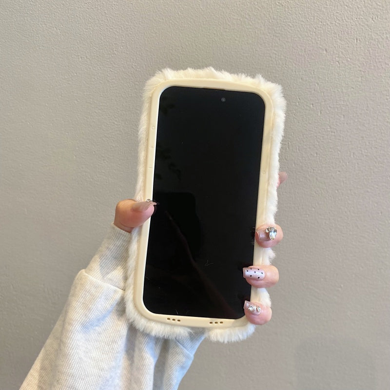 White Multi-Lips Plush iPhone Case
