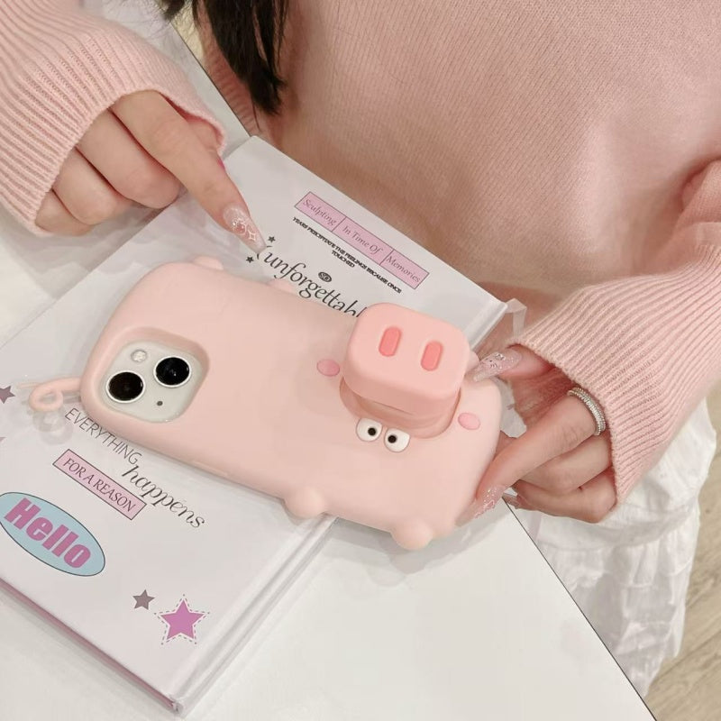 Adorable Free-range Pig iPhone Case With Stand