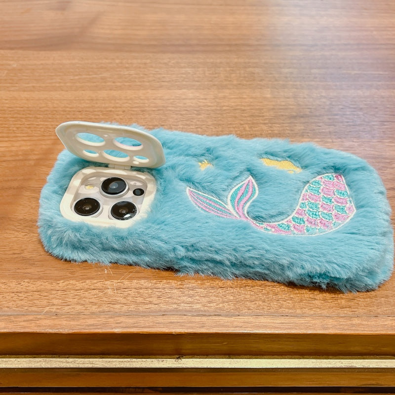 Blue Fuzzy Whale iPhone Case