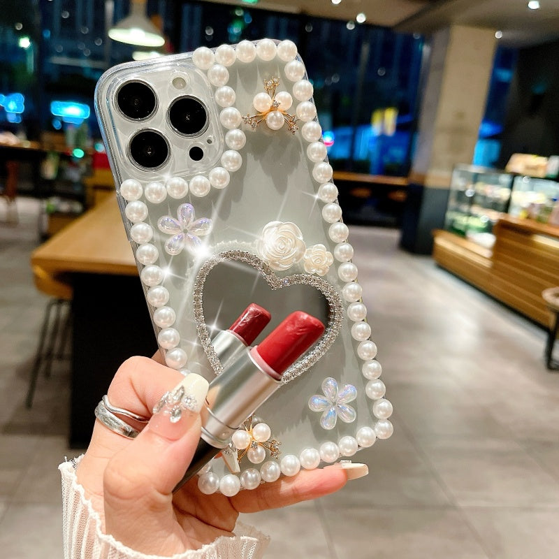 Pearl Heart Mirror iPhone Case