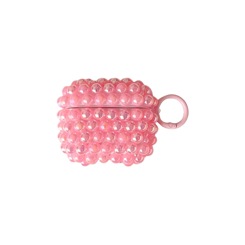 Pink Shimmering Pearl AirPods Case With Ring