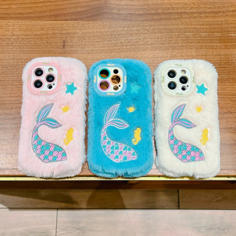 Blue Fuzzy Whale iPhone Case