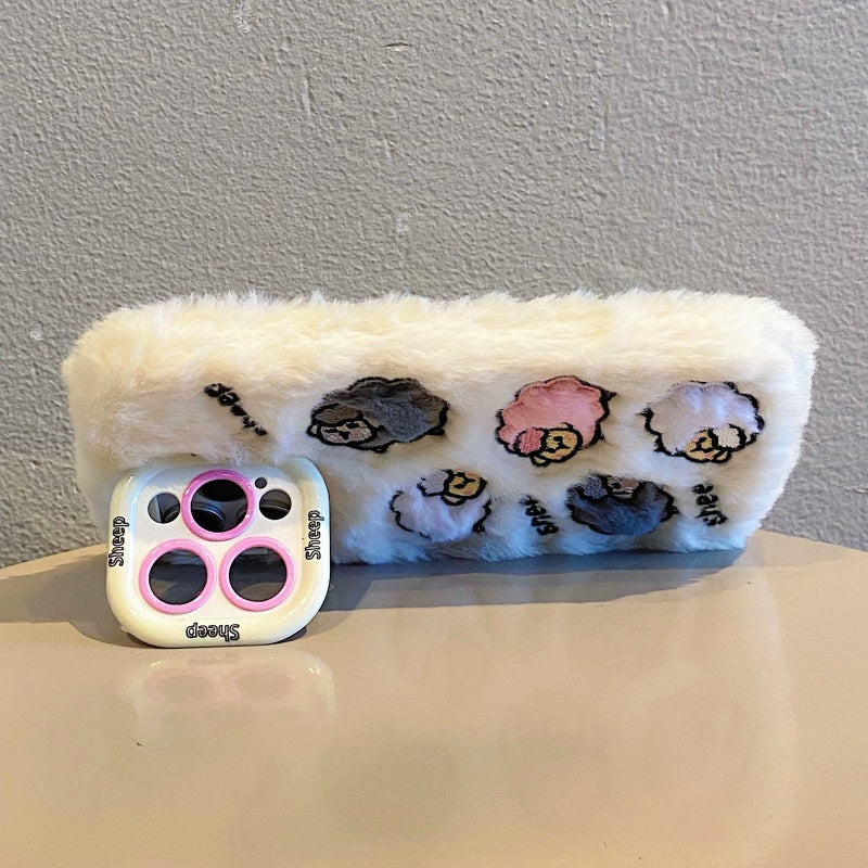 Cloud-Like Softness!Blue Plush Lamb iPhone Case
