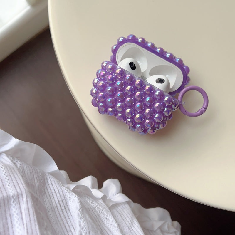 Pink Shimmering Pearl AirPods Case With Ring