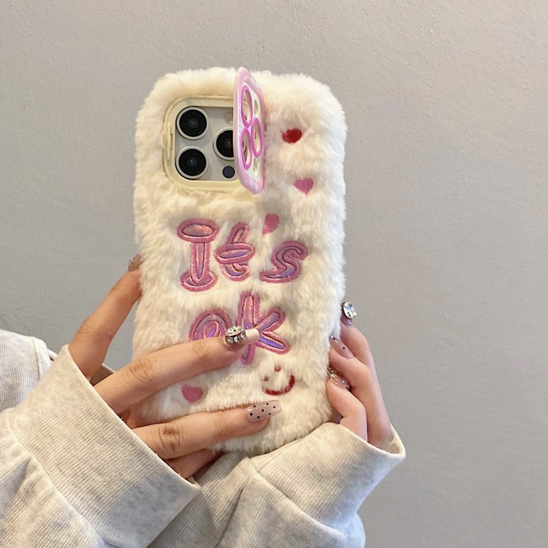 White It’s Ok Plush iPhone Case