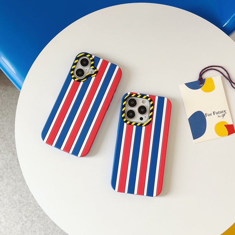 Tri-color Red White Blue Stripes iPhone Case