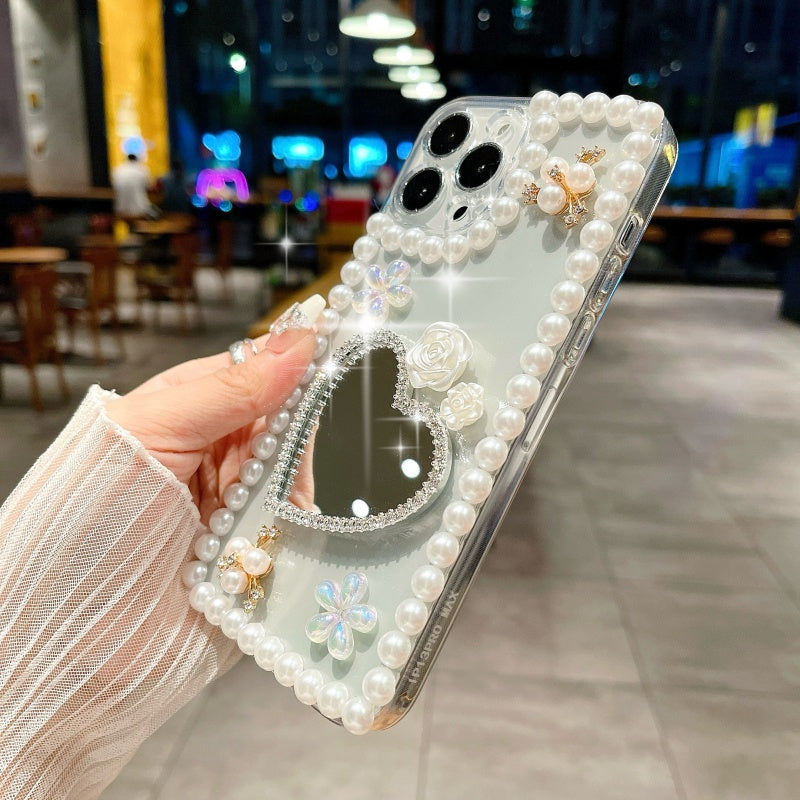 Pearl Heart Mirror iPhone Case