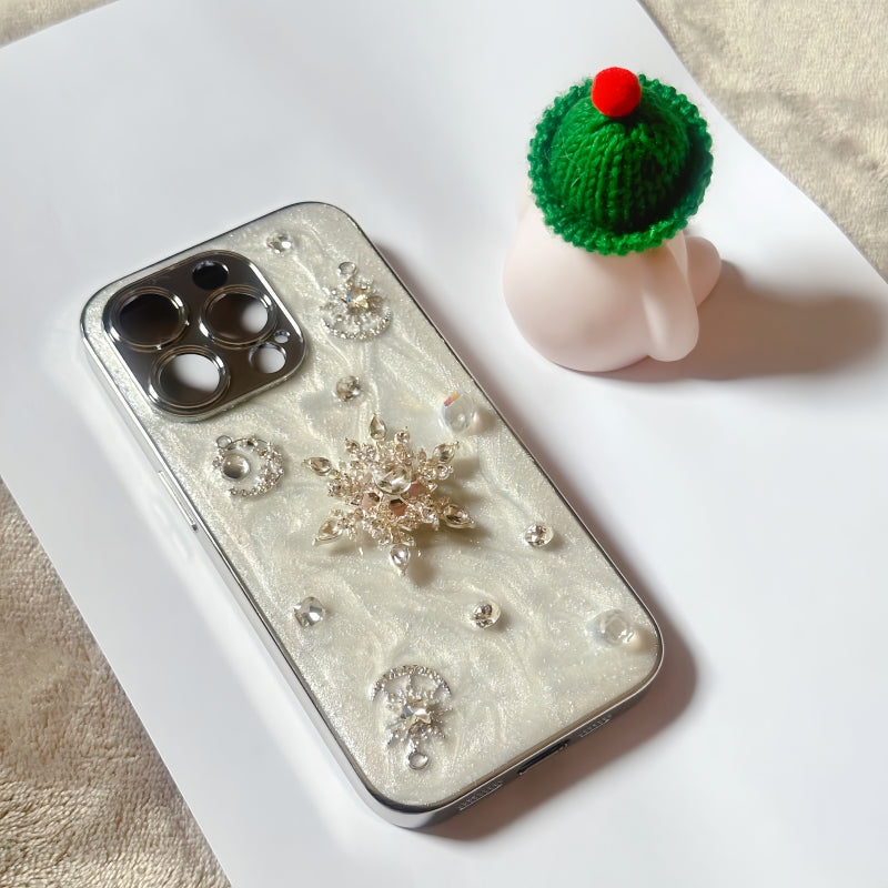 Rotatable Snowflake Diamond Sparkling iPhone Case