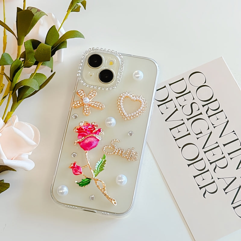 Sparkling Rose Pearl iPhone Case