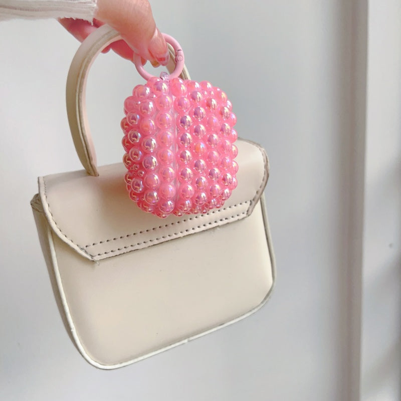 Pink Shimmering Pearl AirPods Case With Ring