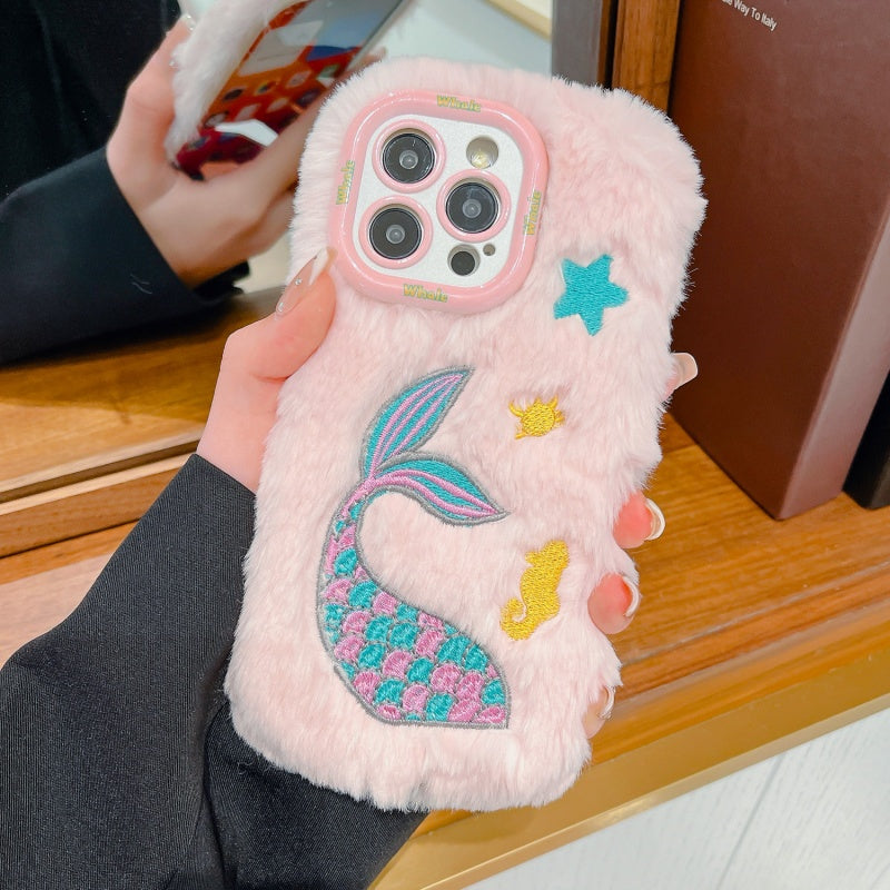 Pink Fuzzy Whale iPhone Case