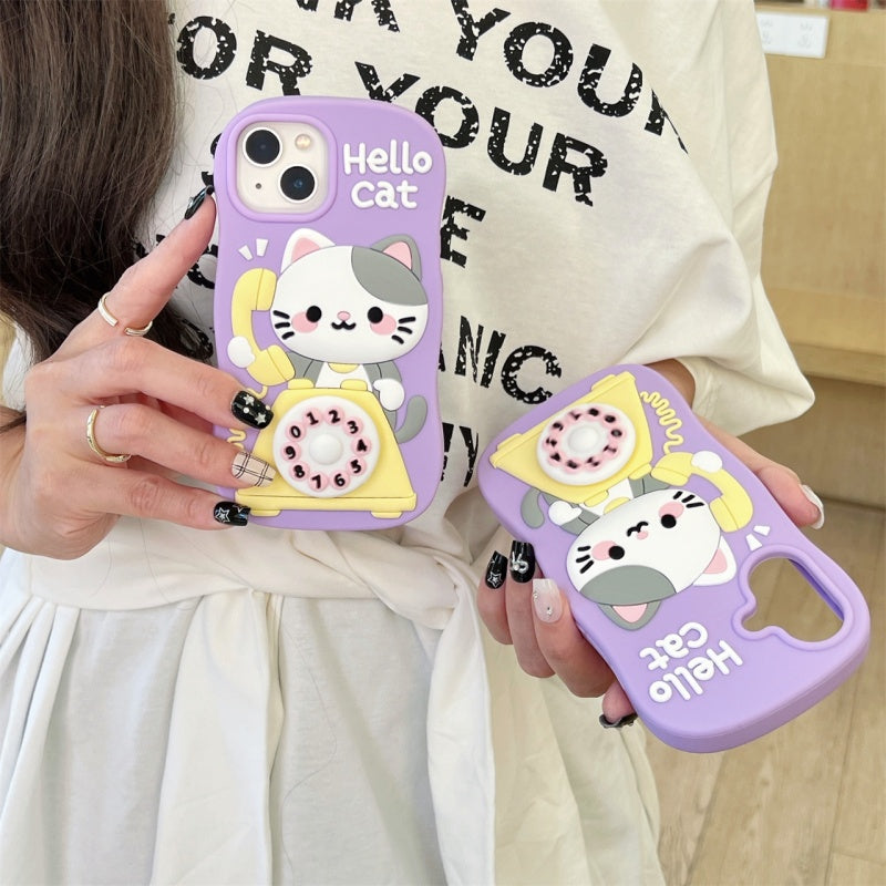 Cute Cat Calling iPhone Case
