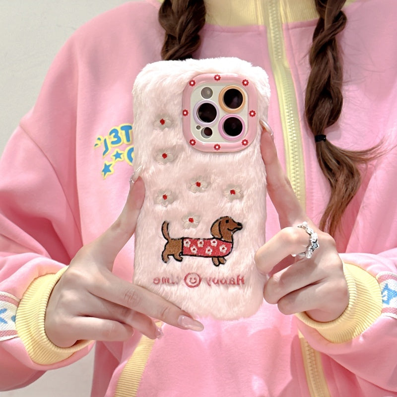 Sausage Dog Plush Pink iPhone Case