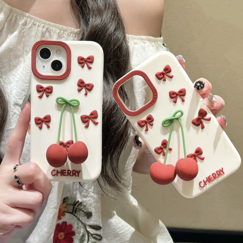 Cherry Pendant & Bow iPhone Case