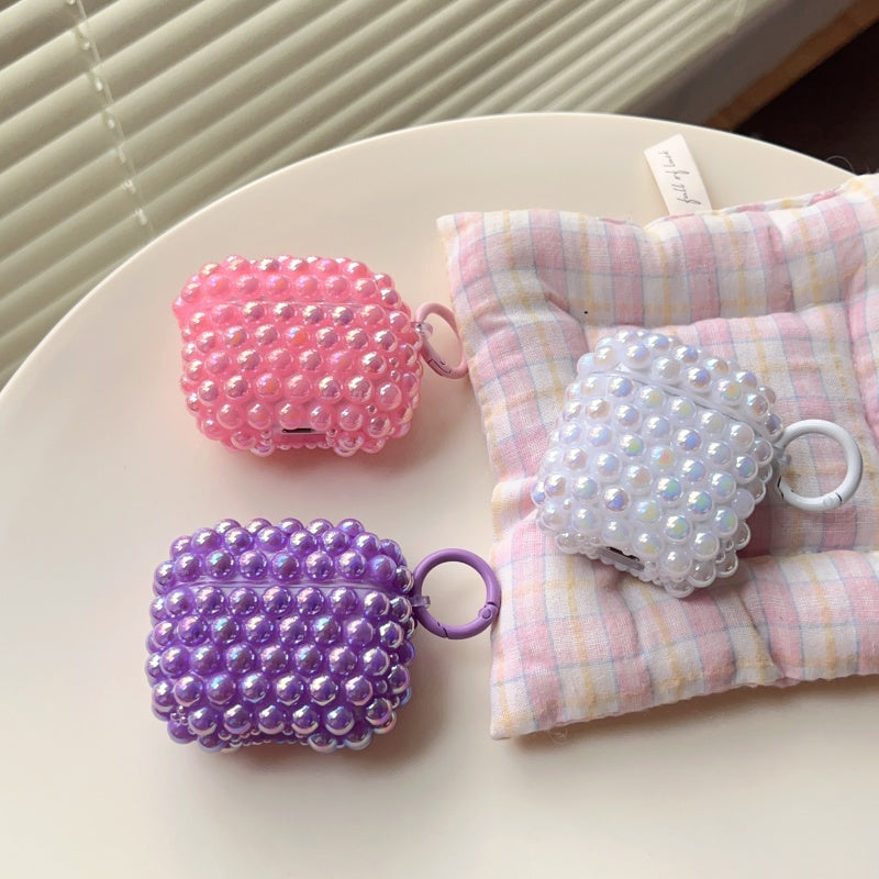 Pink Shimmering Pearl AirPods Case With Ring