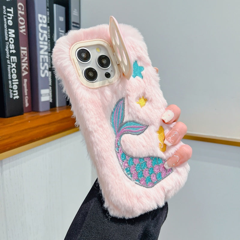 Blue Fuzzy Whale iPhone Case