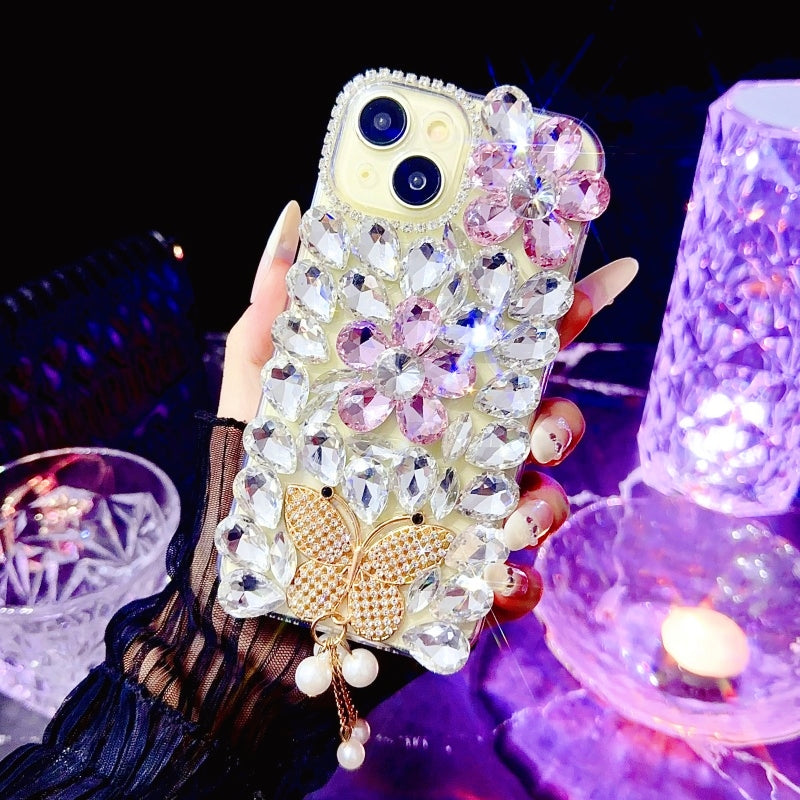Sparkling Large Rhinestones Butterfly iPhone Case