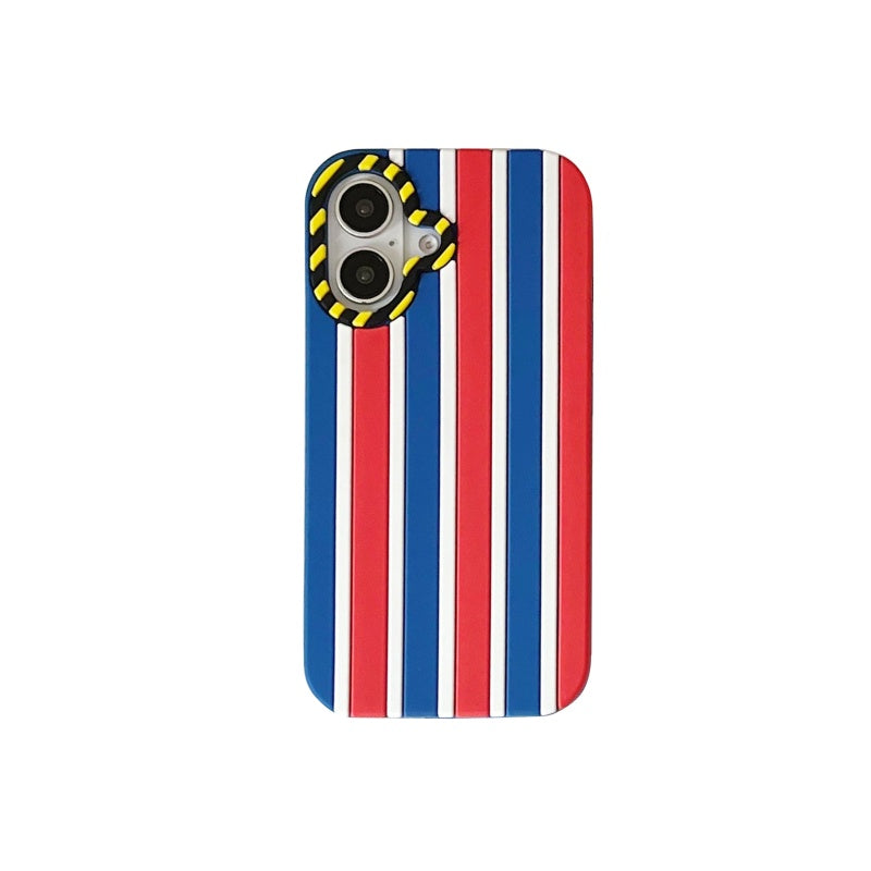 Tri-color Red White Blue Stripes iPhone Case