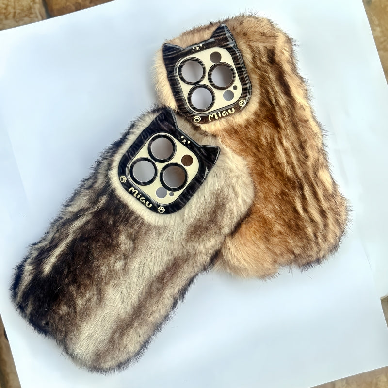 Furry iPhone Case With Imitation Fox Fur