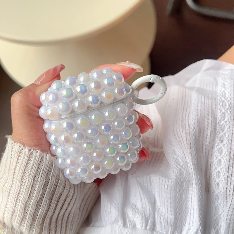 Pink Shimmering Pearl AirPods Case With Ring