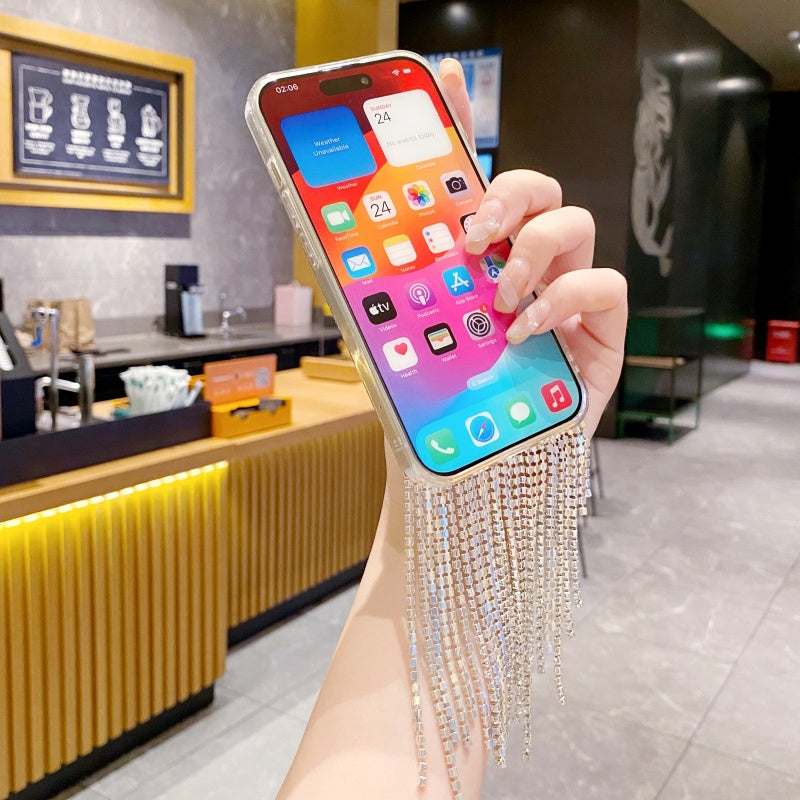 Glittering Rhinestones Chain Fringe iPhone Case