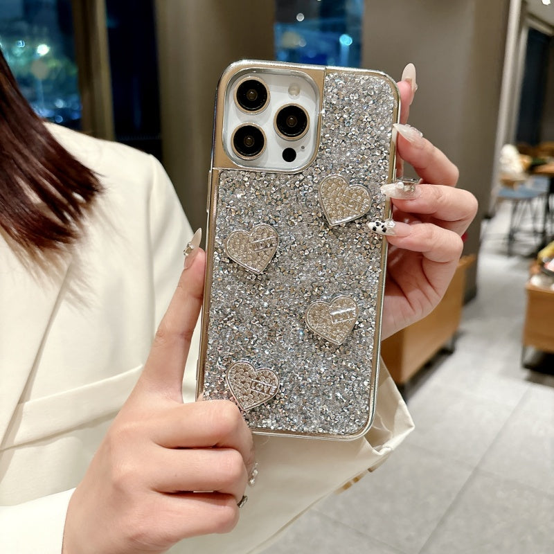 Black Shiny Metallic Love iPhone Case