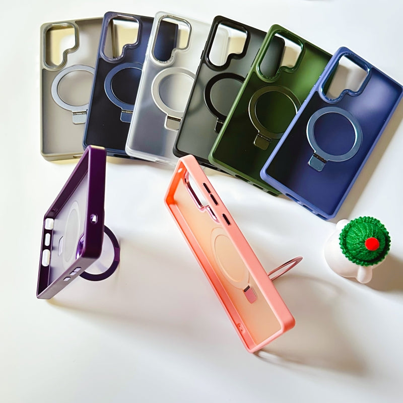 Green Magnetic Sumsung Phone Case With Stand